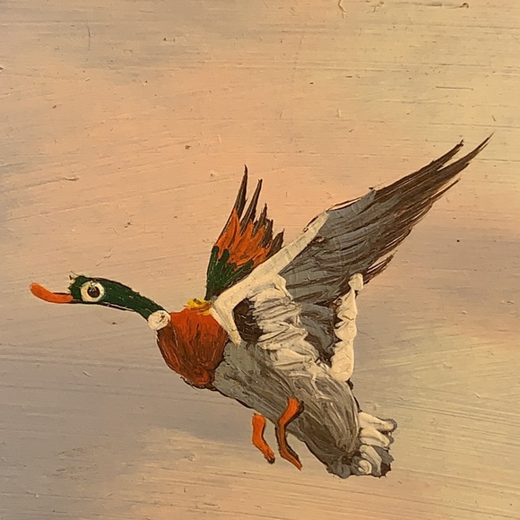 Original oil/acrylic(?) painting ducks in flight - Picture 3 of 13